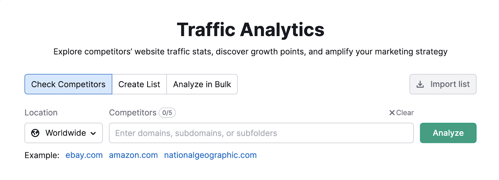 Traffic Analytics tool