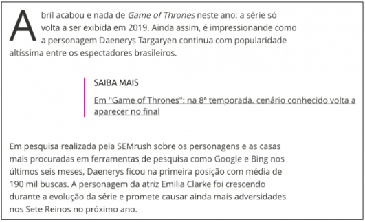 SEMrush game of thrones