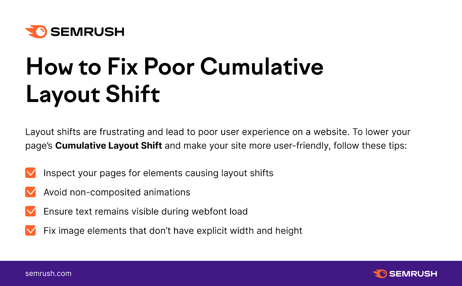 How to fix poor cls semrush