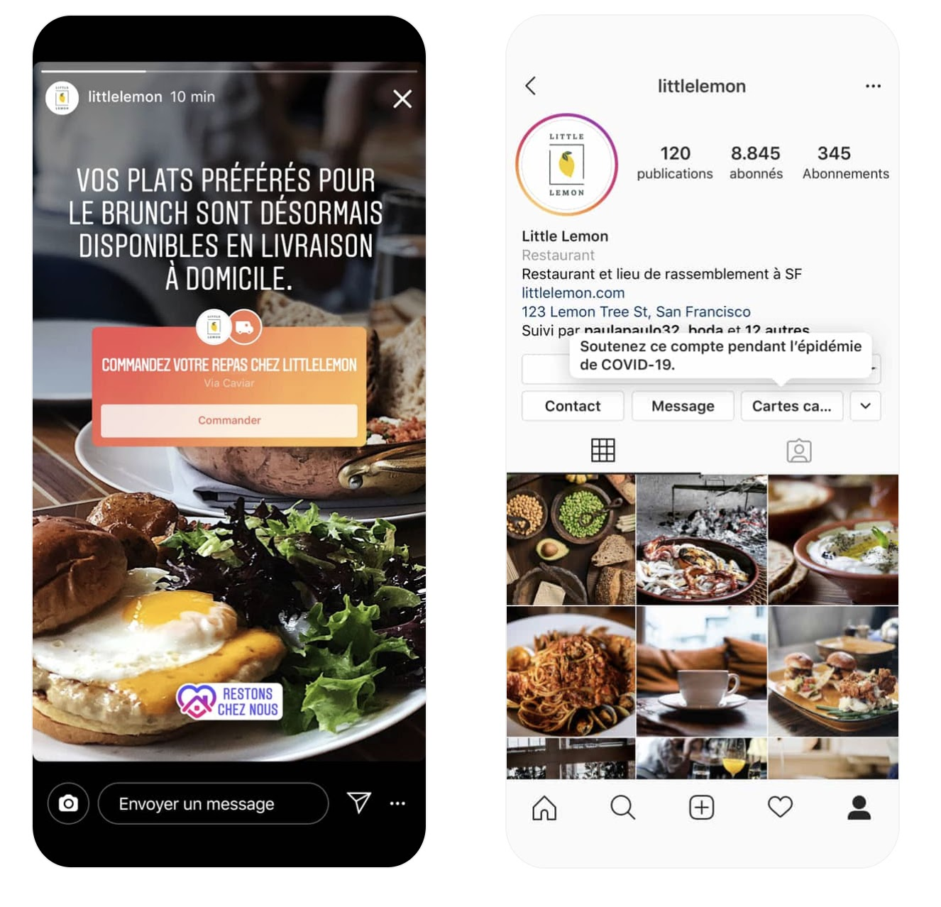 Commandez vos repas sur Instagram 