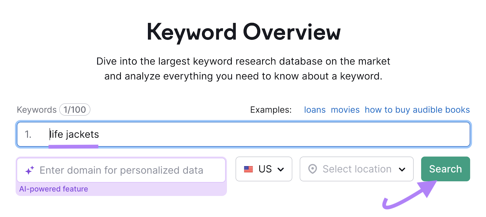 Semrush Keyword Overview instrumentality   with 'life jackets' successful  the hunt  barroom  and hunt  fastener  highlighted