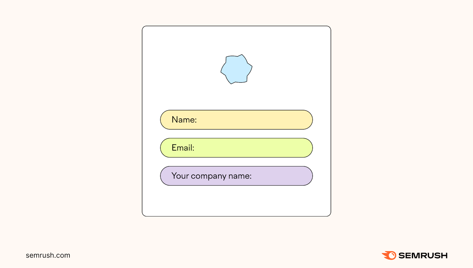 A simple opt-in form that includes "Name," "Email," and "Your company name" fields