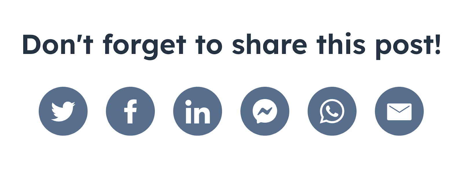 "Don't forget to share this post!" CTA at the bottom of HubSpot's blog post