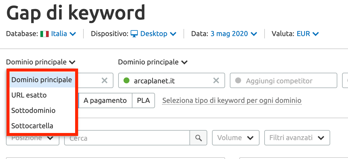 approfondisci la tua analisi keyword su più livelli