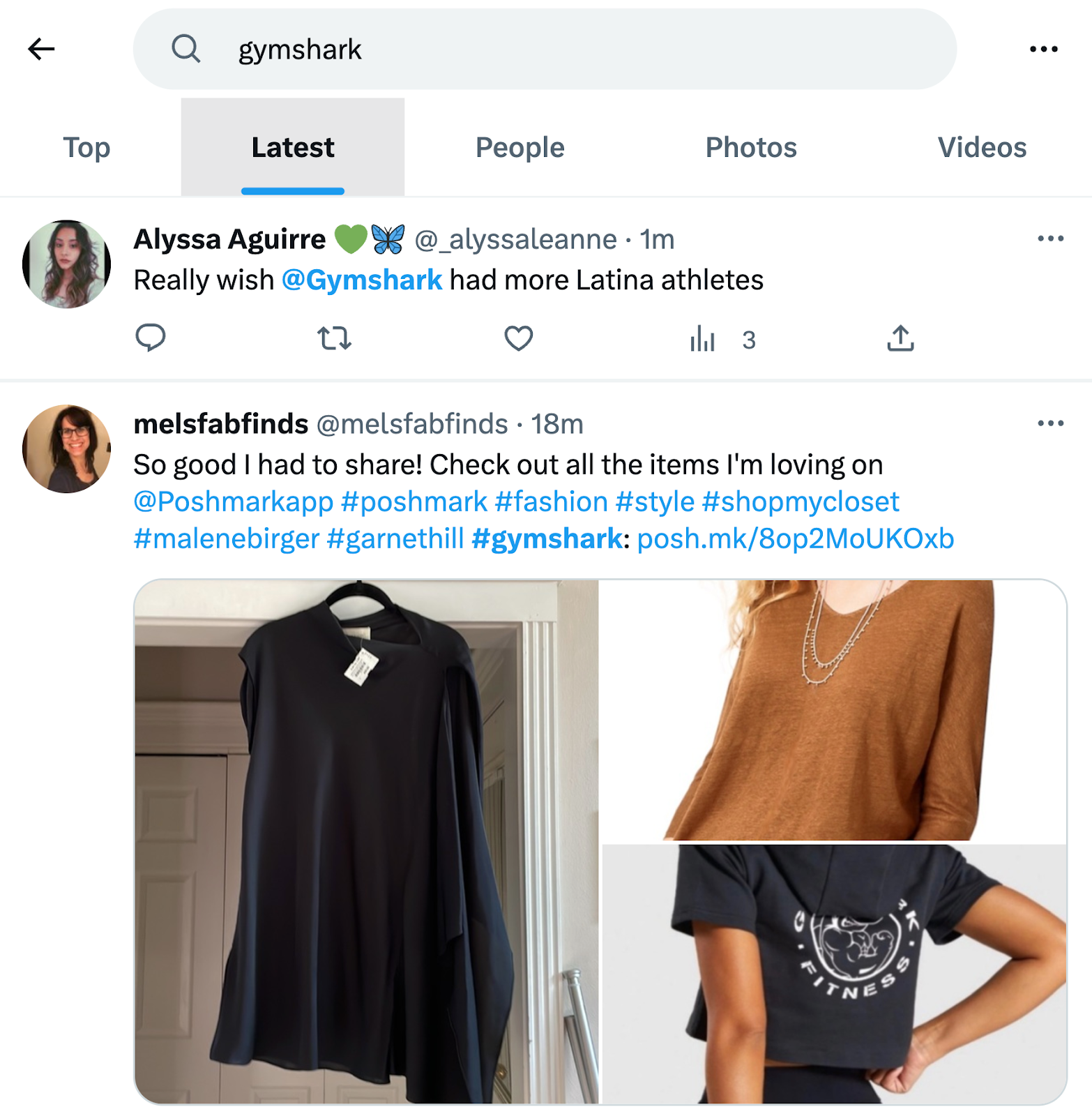 búsqueda de twitter para gymshark