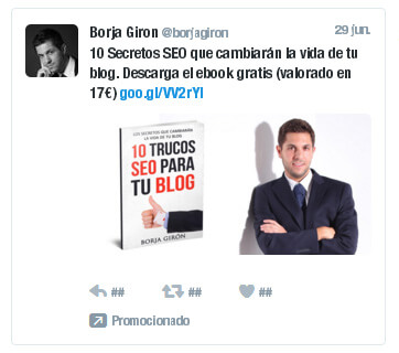 Ejemplo de tuit promocionado