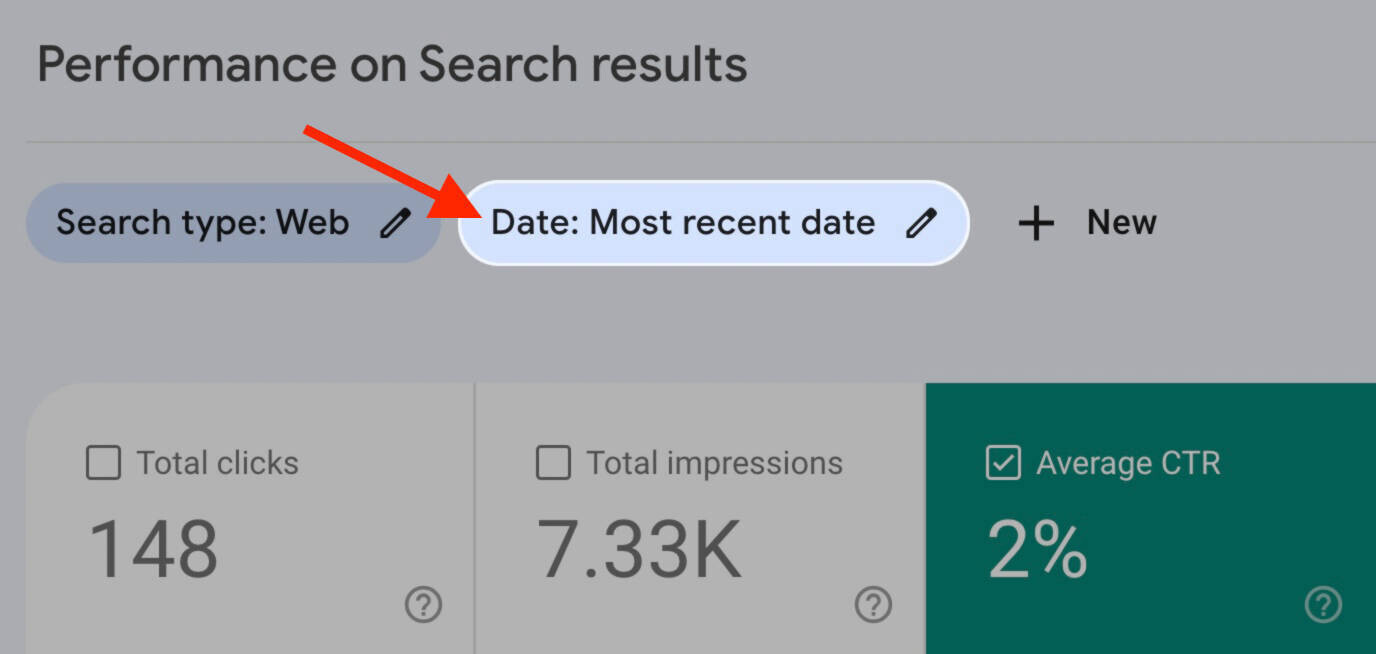 google search console select date