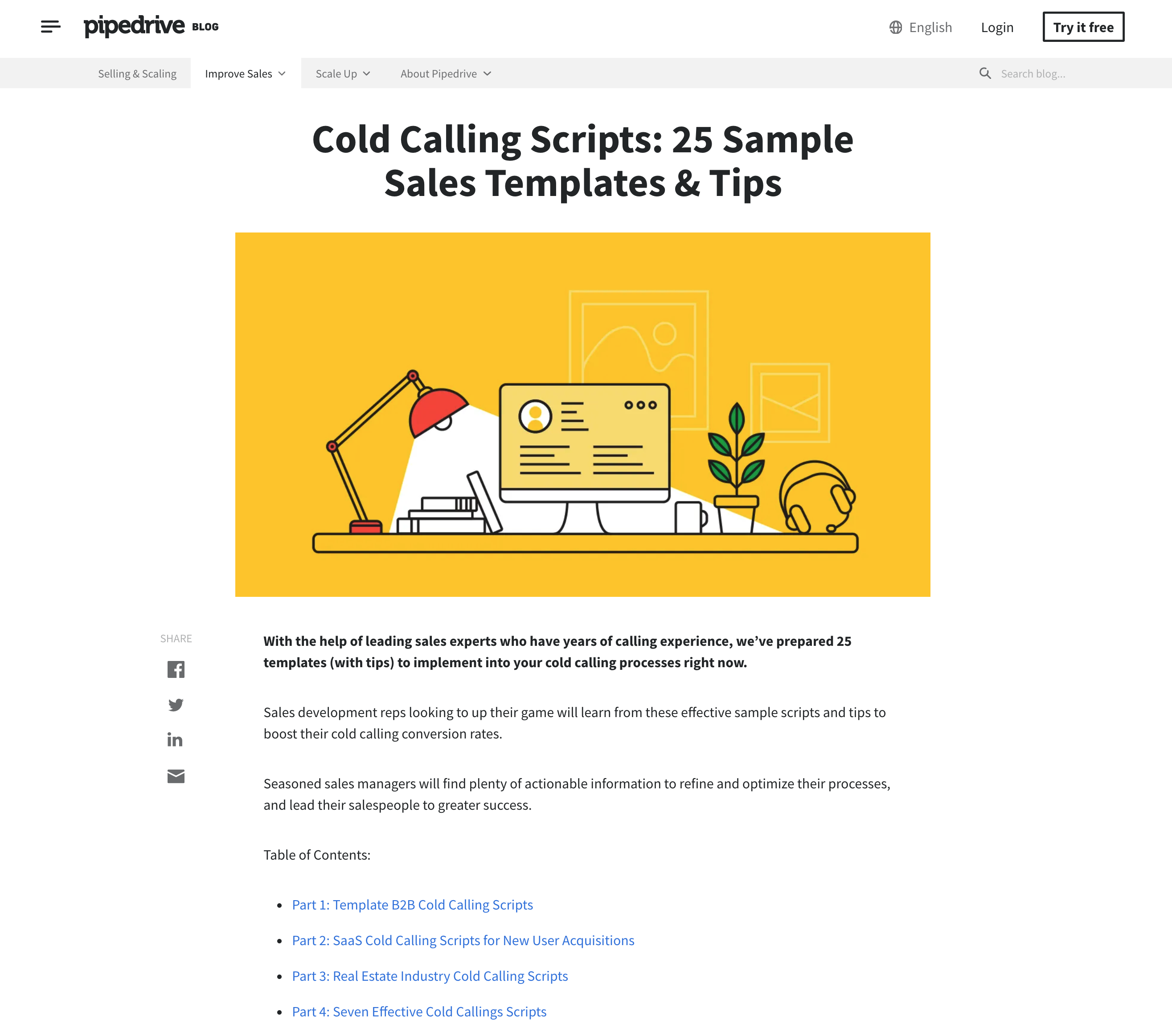 Pipedrive cold calling scripts screenshot