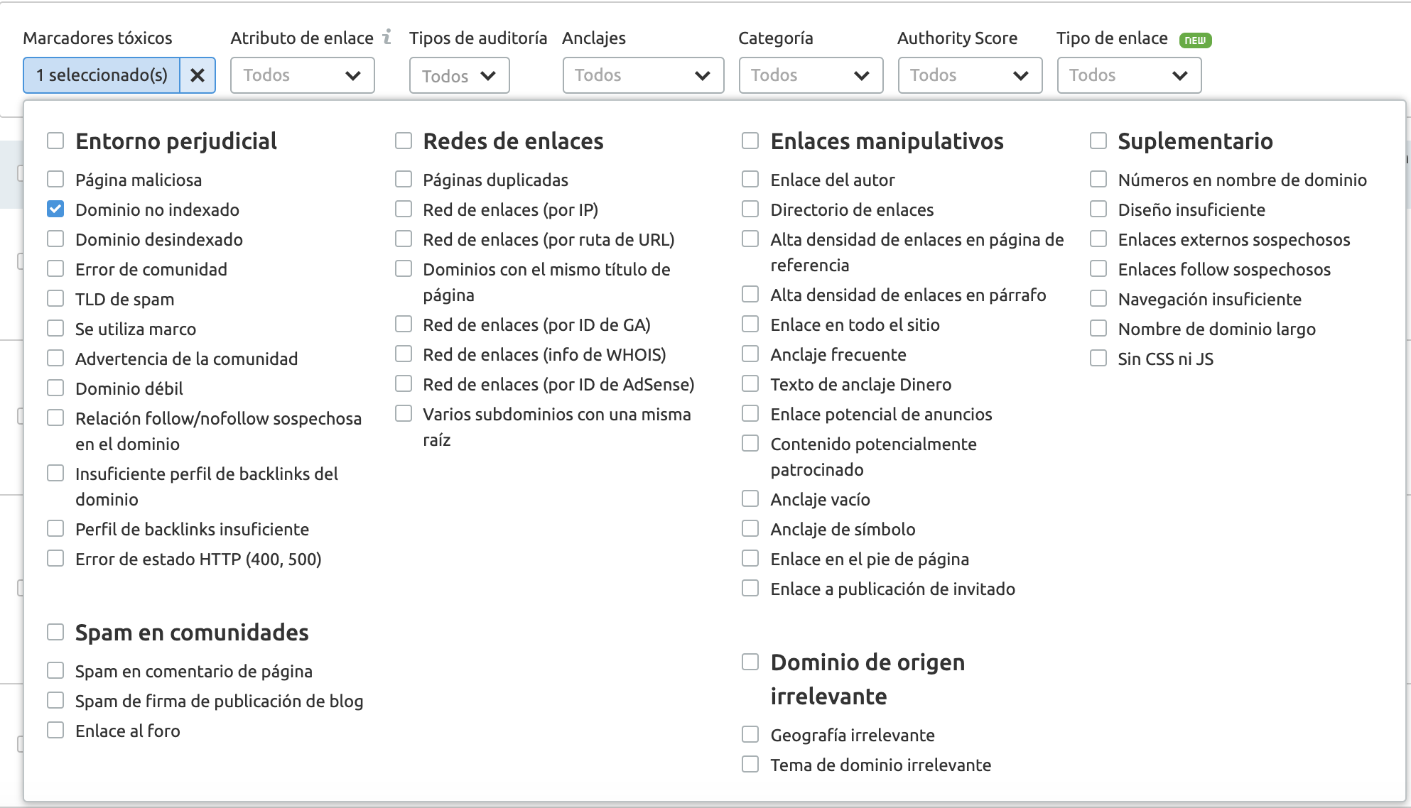 Marcadores tóxicos para enlaces