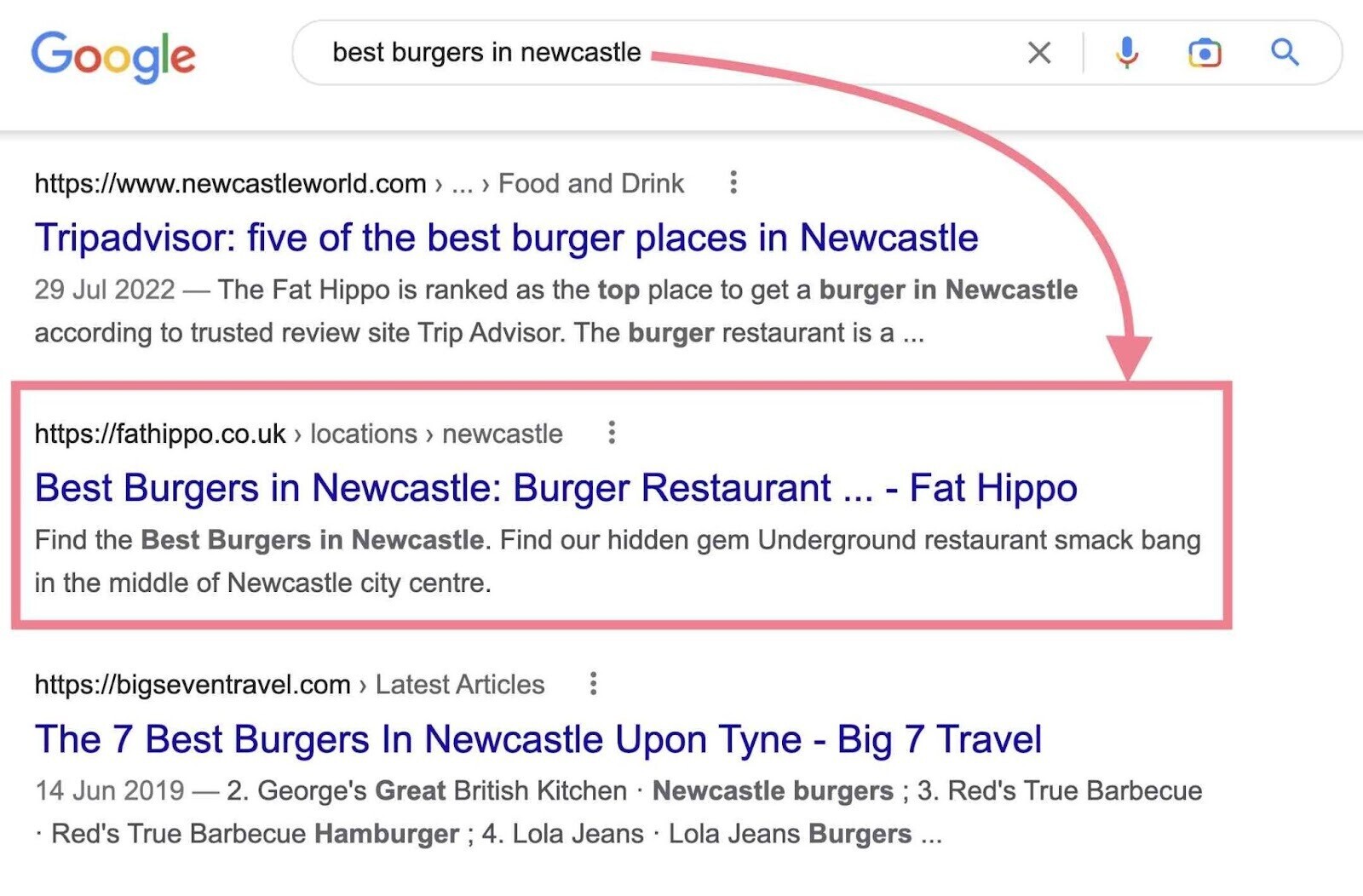 best burgers successful  Newcastle serp