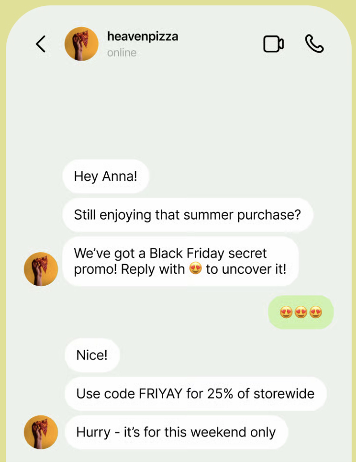 Sharing promotions on WhatsApp via Manychat