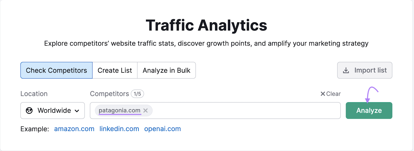 Traffic Analytics tool