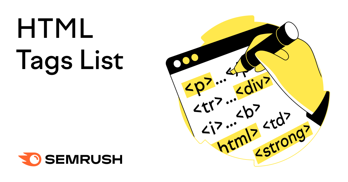 list of html tags