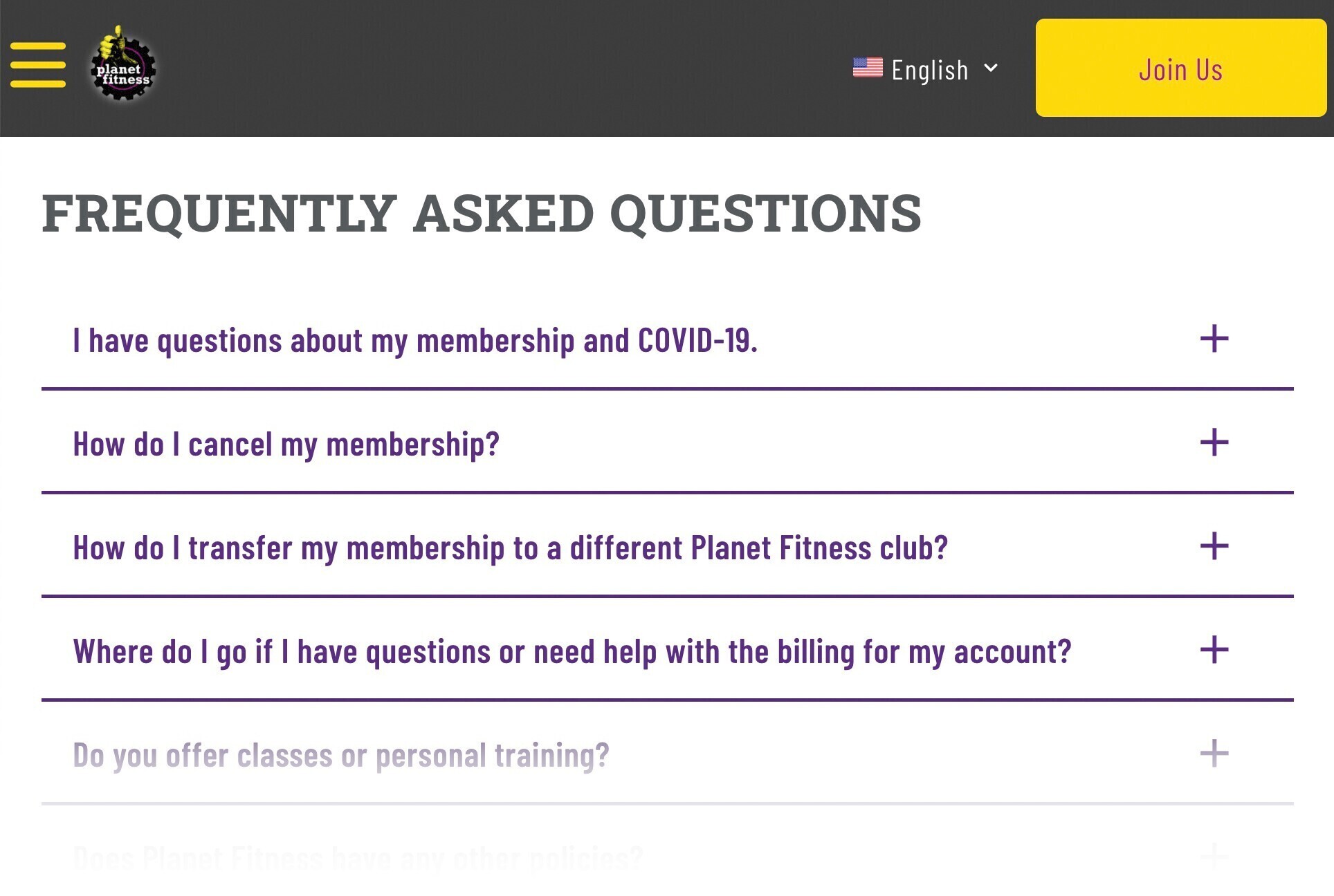 Planet Fitness faq