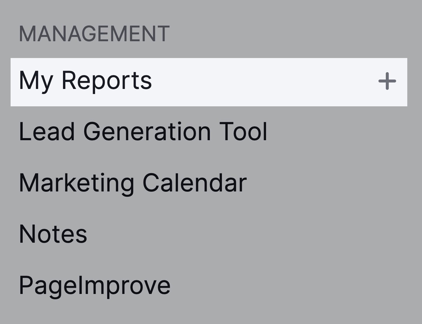 my reports navigation