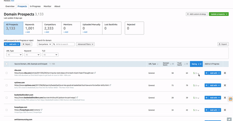 Link Building Tool: Vorhandene Backlinks