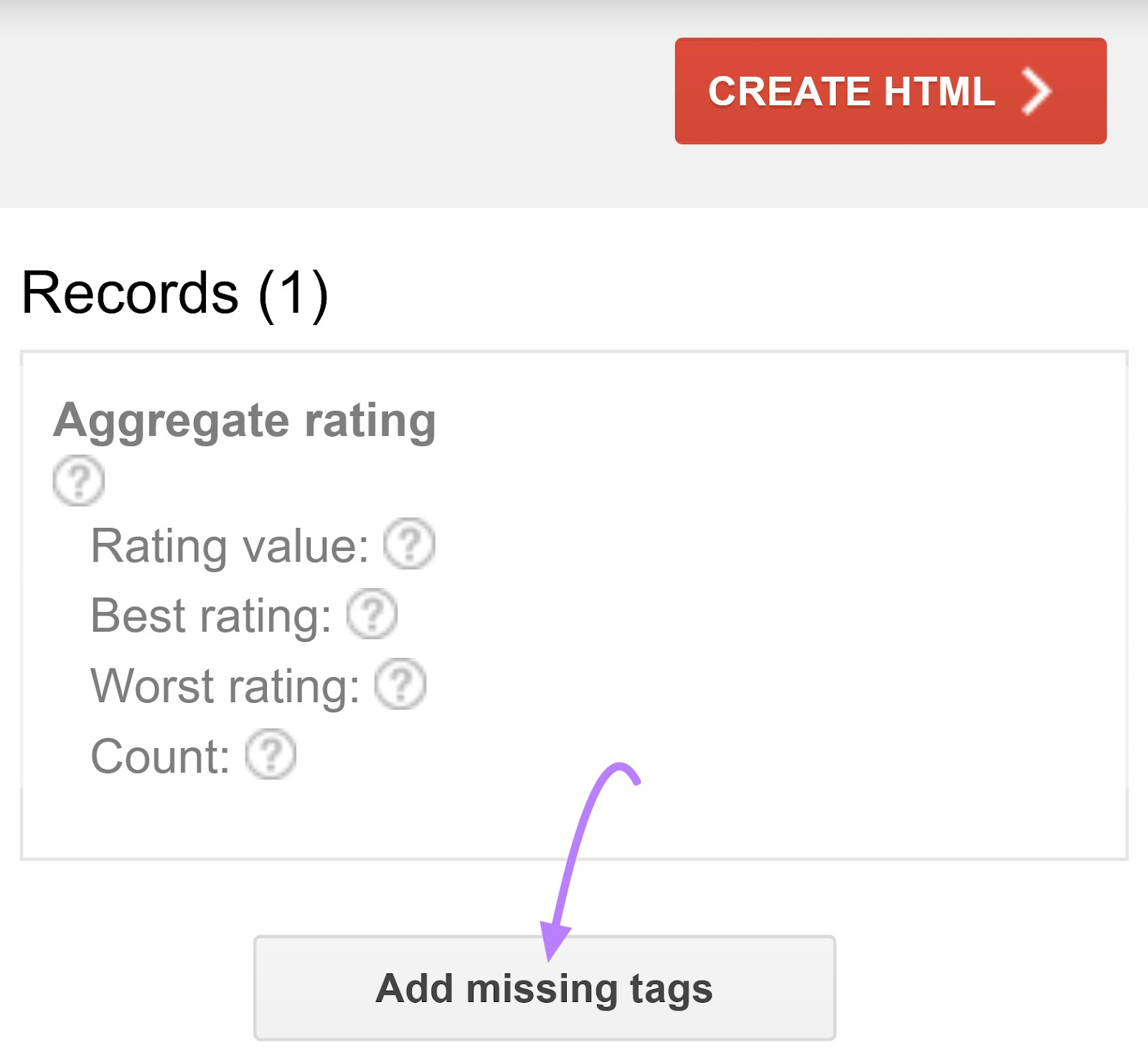 where to find “Add missing tags” button