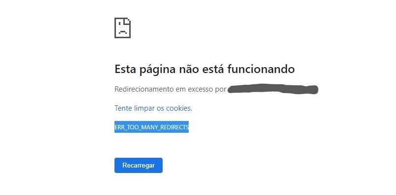 exemplo de erro redirecionamento