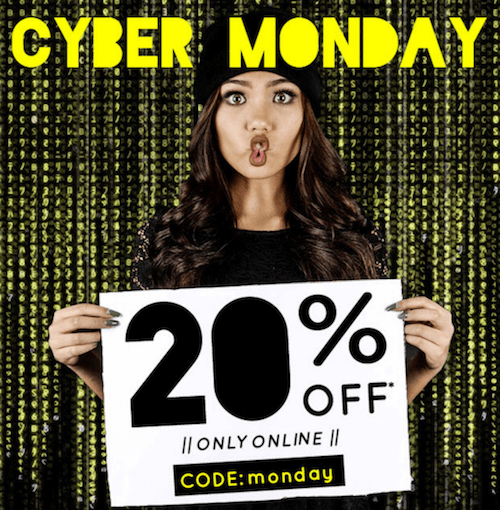 20% di sconto online in occasione del cyber monday