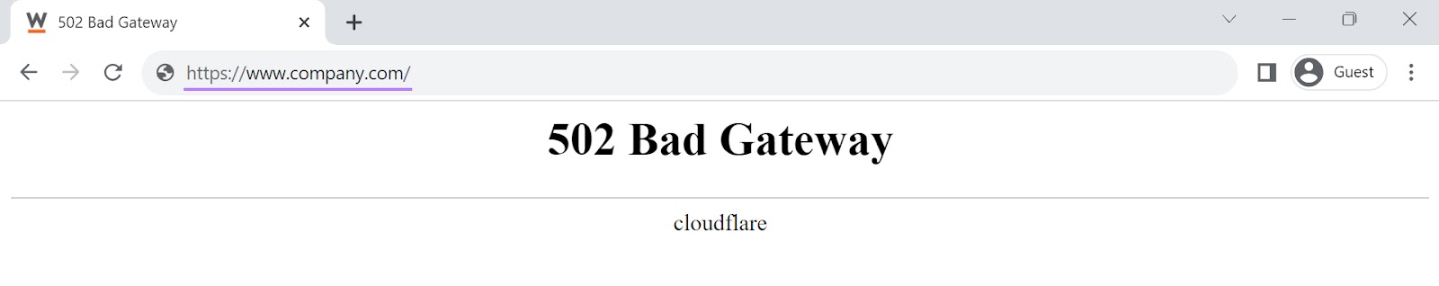 A 502 bad gateway error page