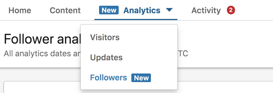 linkedin followers tab