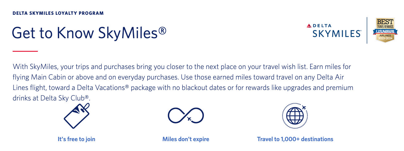 SkyMiles programme  from Delta Air Lines
