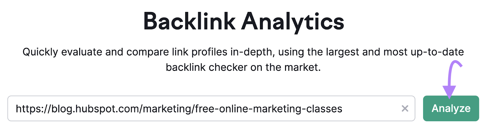 Backlink Analytics search