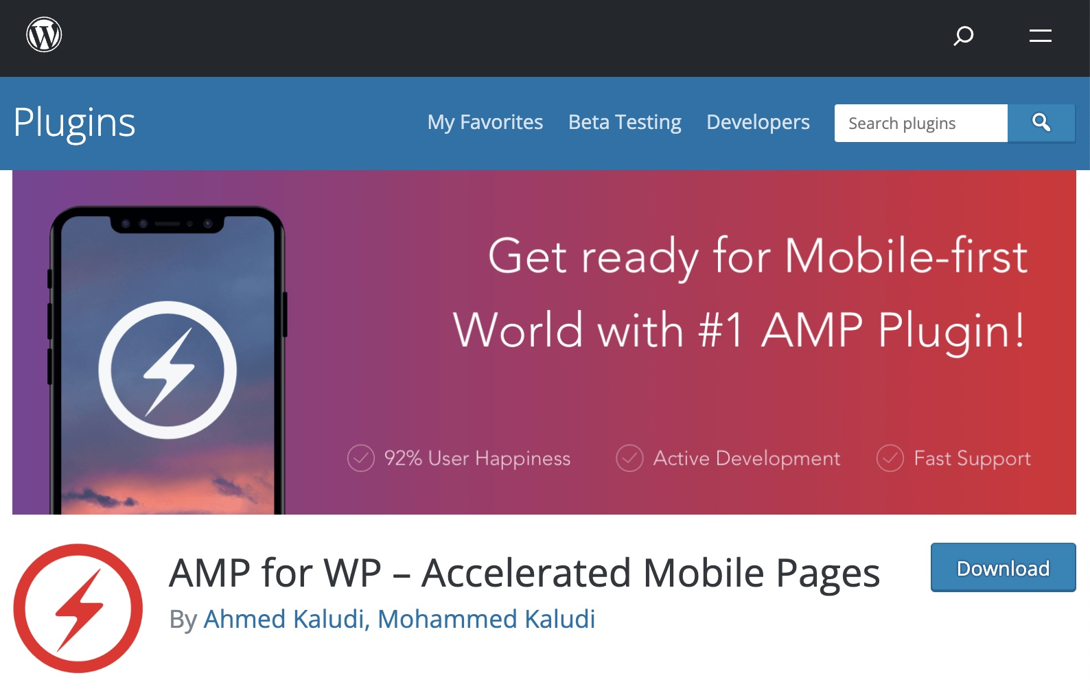 AMP for WP plugin