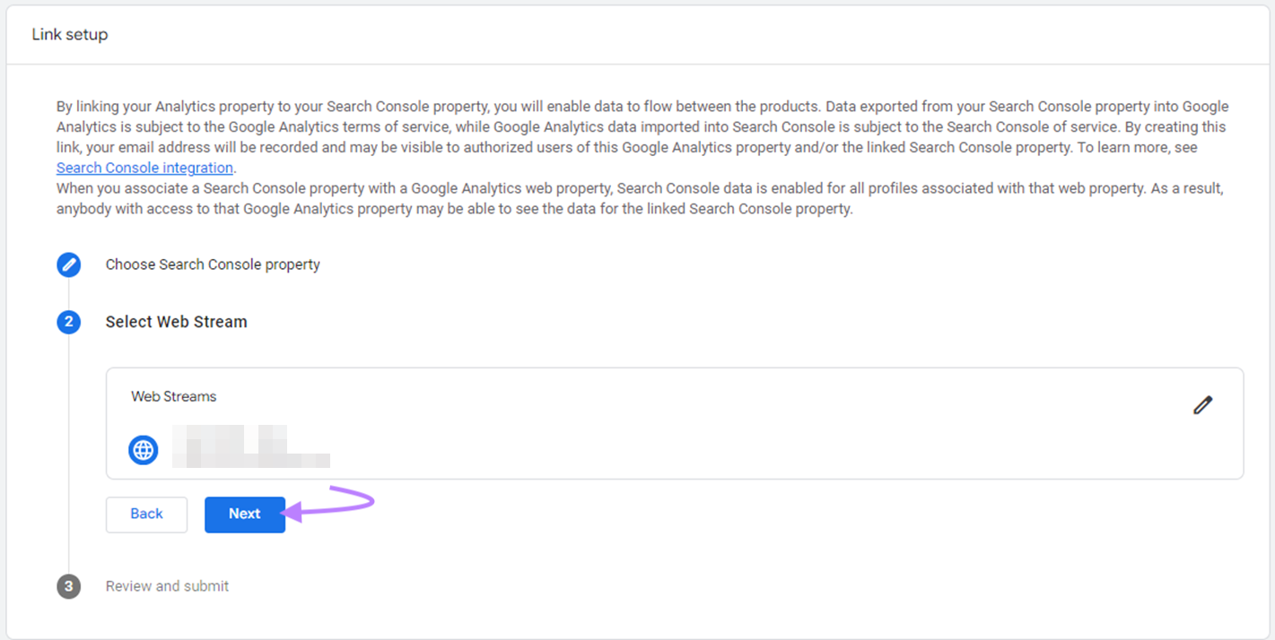 Sélectionne le flux web et clique sur "Suivant"