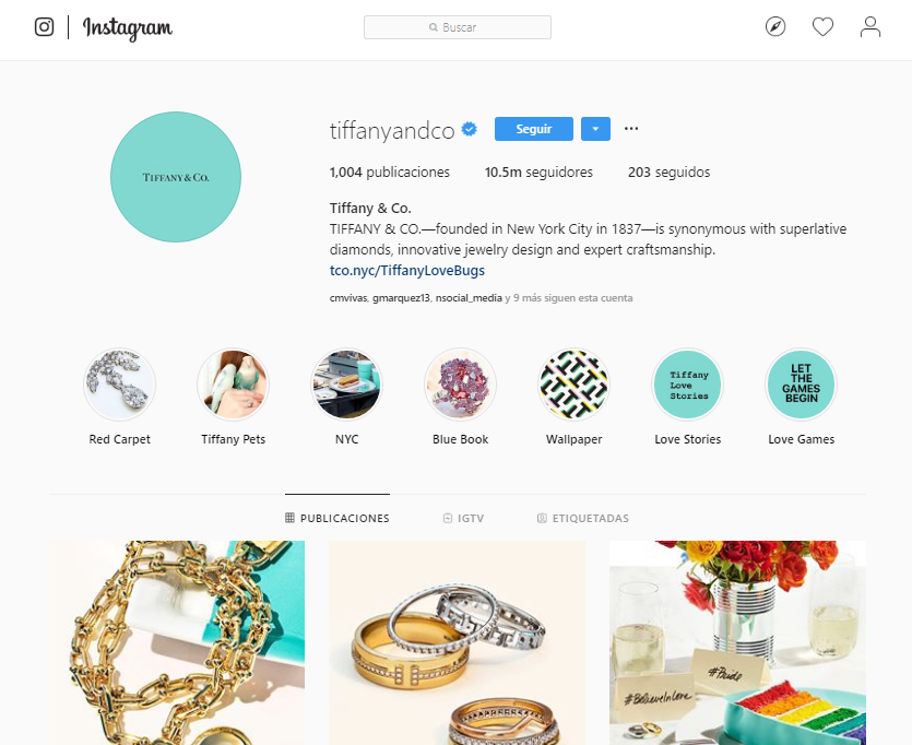 Likes en Instagram - Tiffany&Co