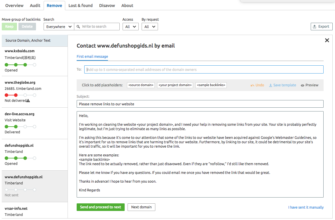 SEMrush-backlink-audit-tool