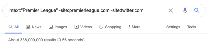 खोज संचालक उदाहरण के साथ प्रतिस्पर्धी उल्लेख पाते हैं