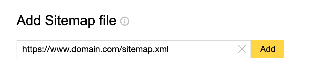 Add Sitemap option on Yandex