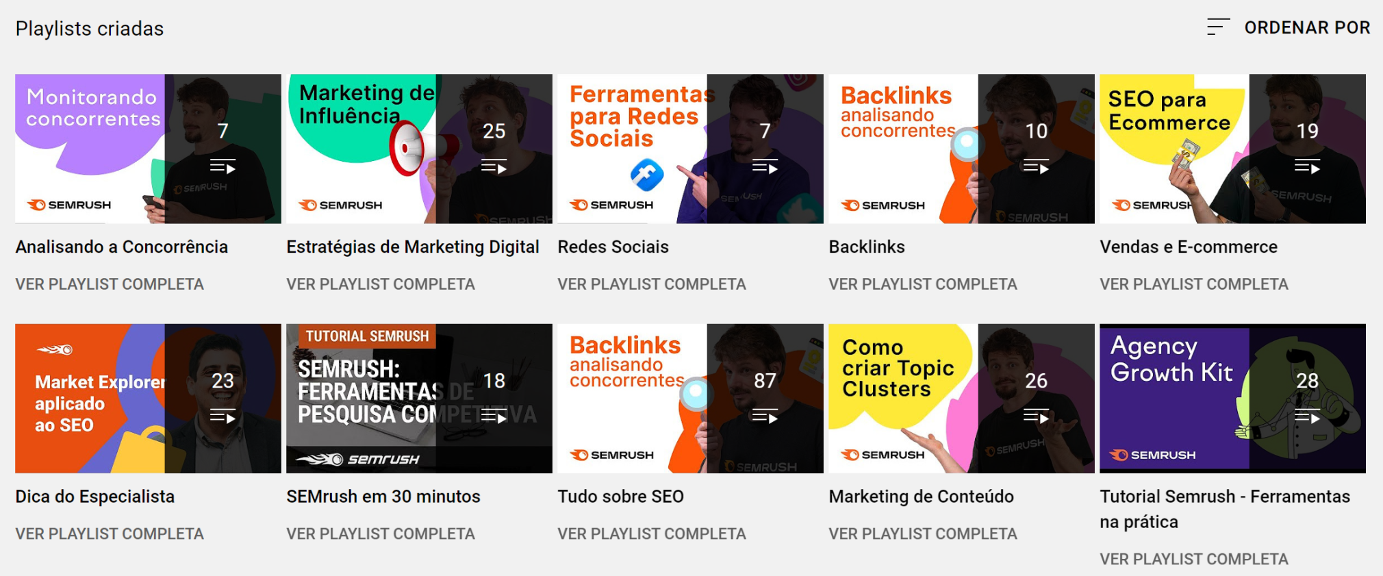 exemplos de playlists