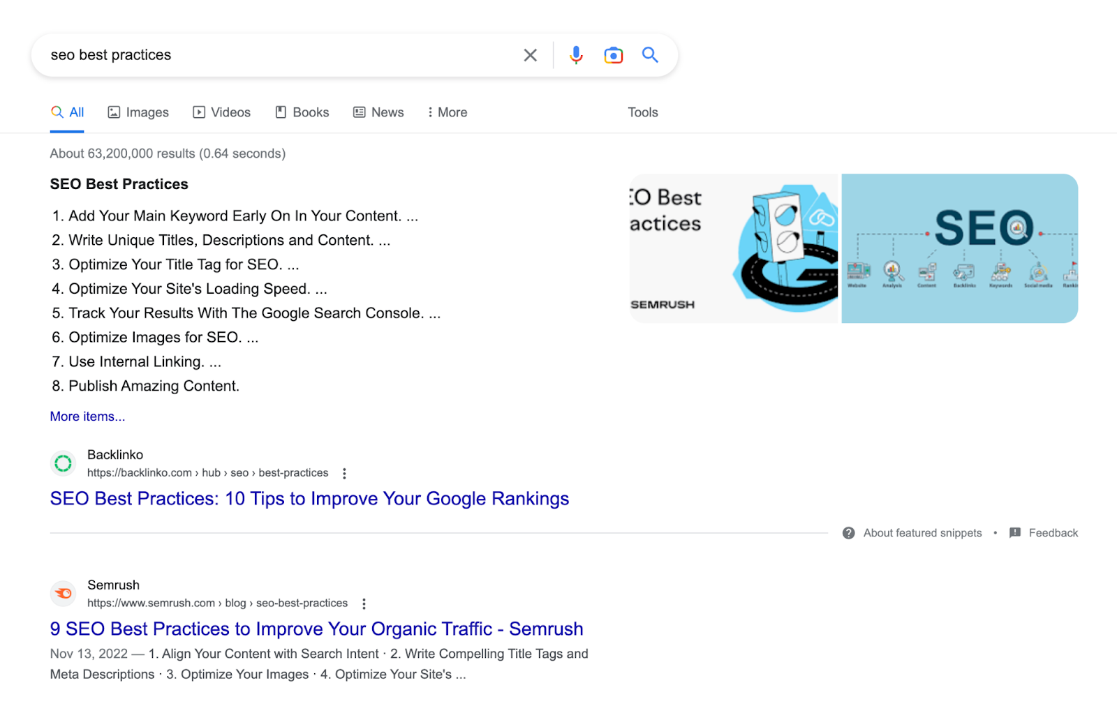 featured snippet in SERP