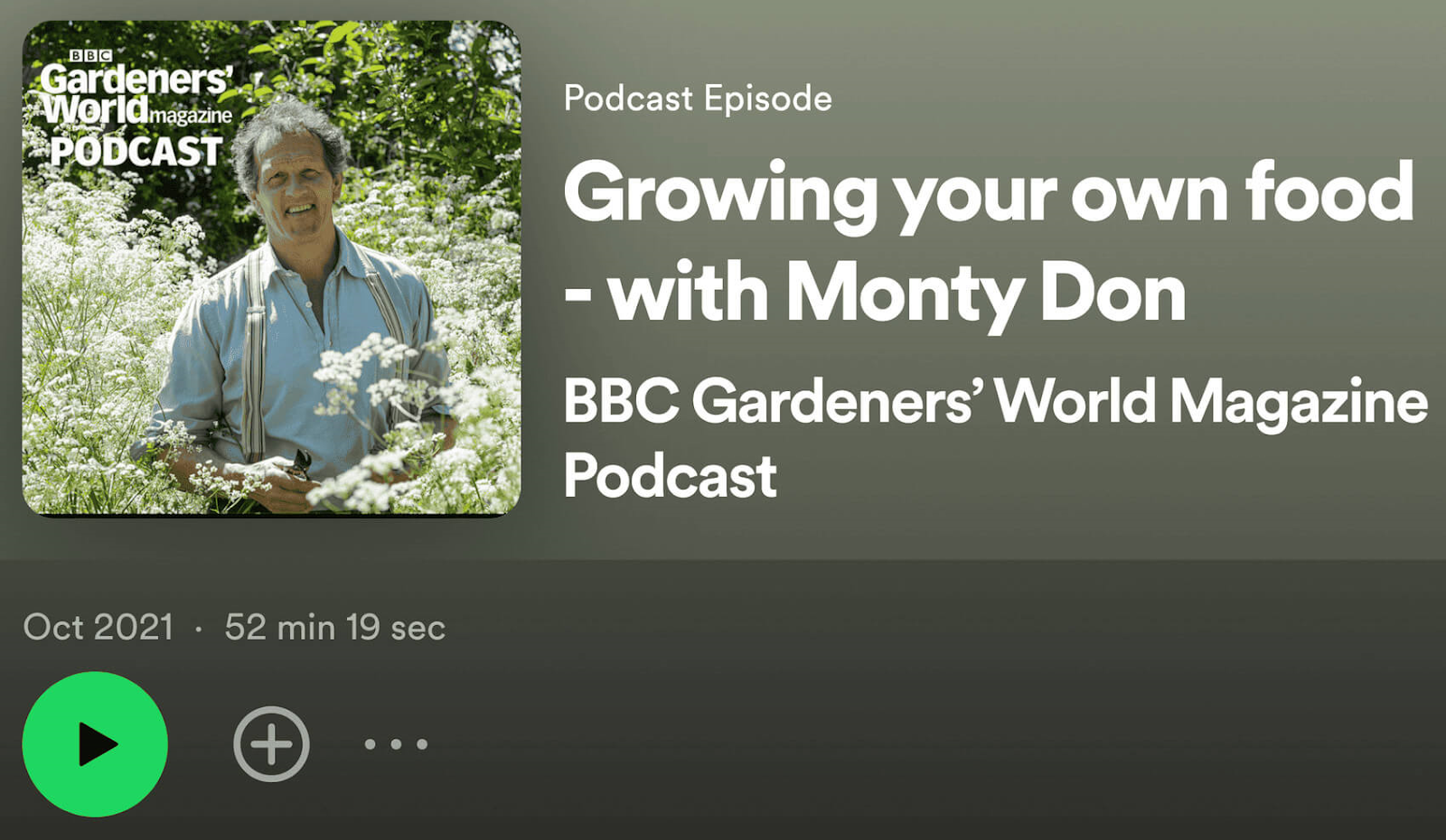 “Growing Your Own Food - With Monty Don" podcast episode page