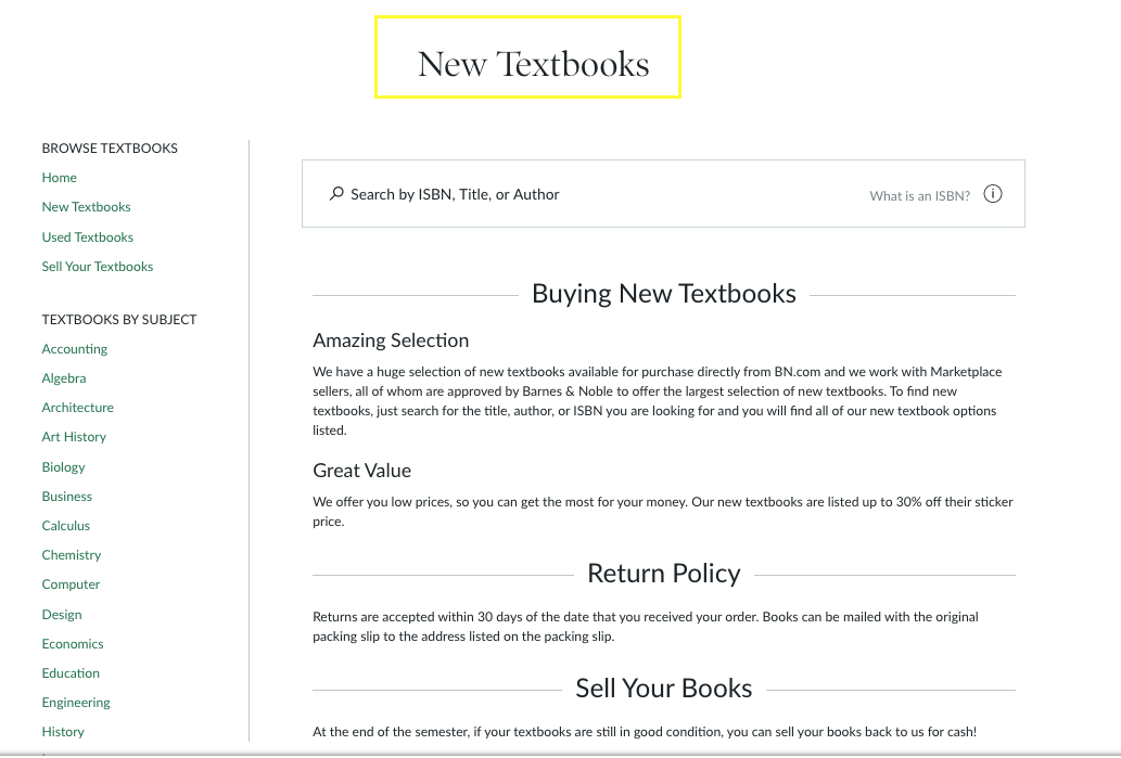 barnes and noble caller   textbooks h1 screenshot