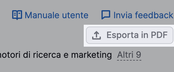 Esporta link esterni su Semrush