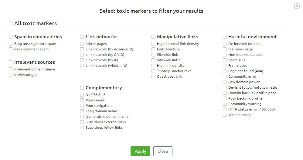 Link detox: puoi usare Backlink Audit tool per trovare link tossici