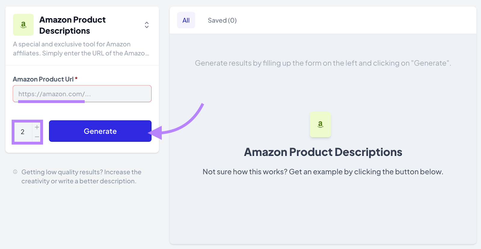 Amazon Product Descriptions tool