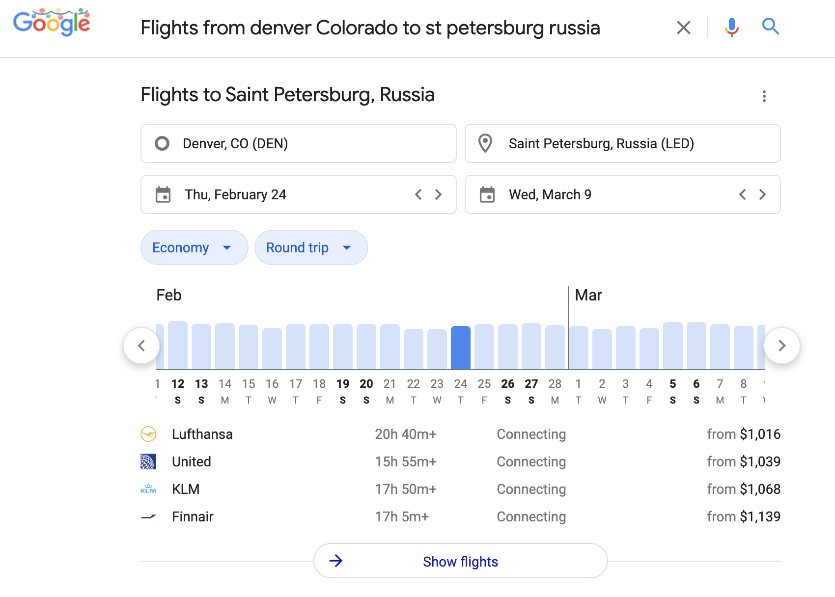 Google Flights Pack