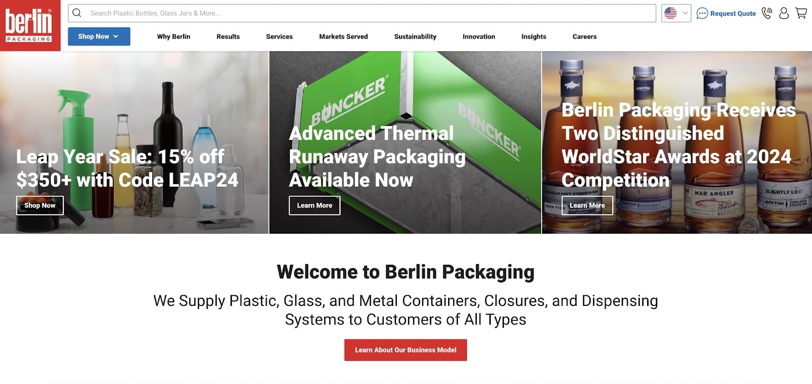The Berlin Packaging homepage