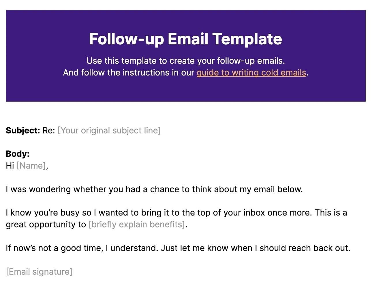 Follow-up Email Template