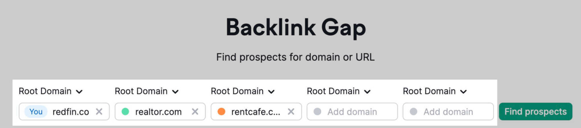 Backlink Gap setup