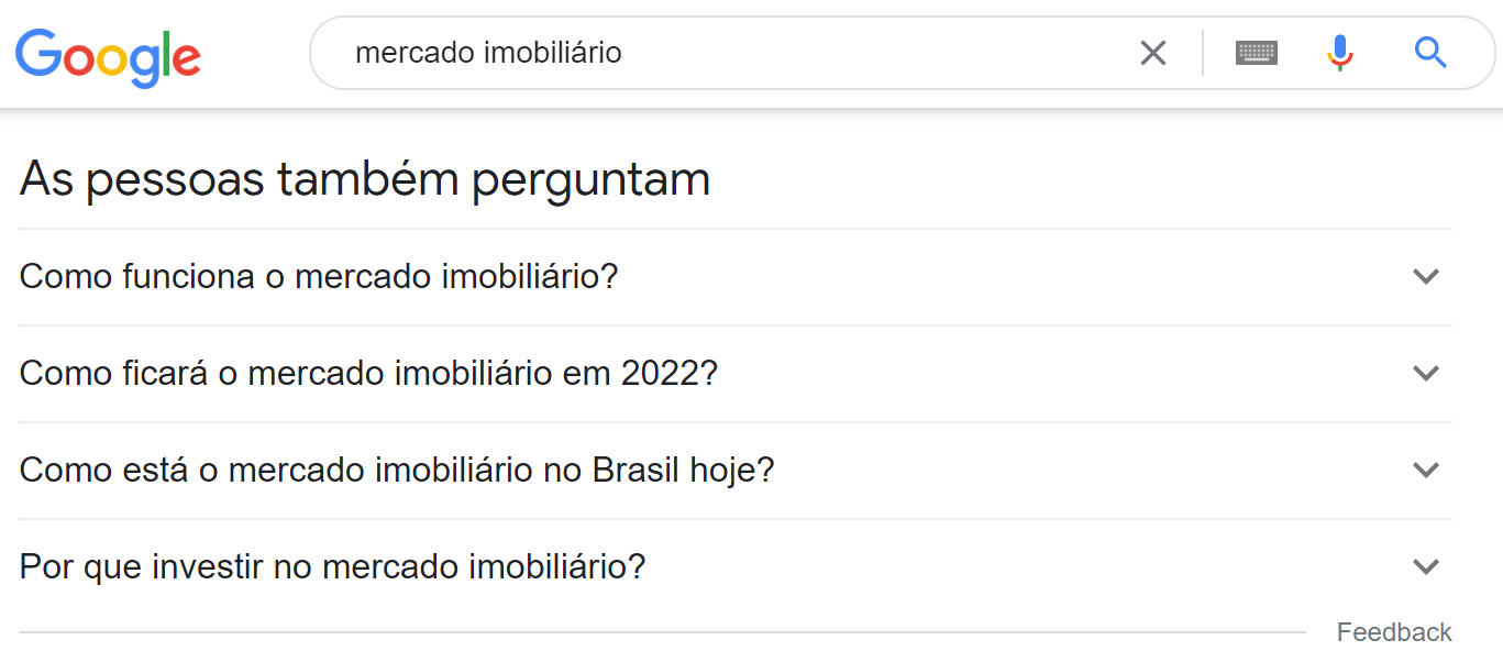 como melhorar seo - exemplo serp google "as pessoas também perguntam"