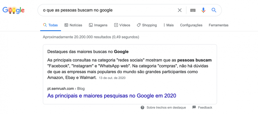 print da SERP do google com pesquisa