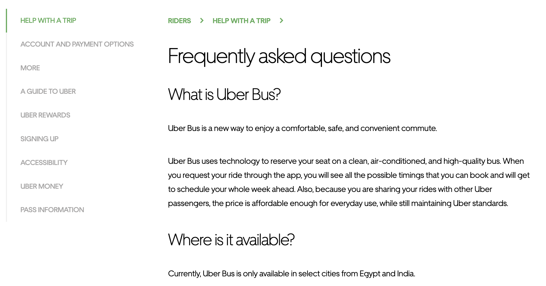 uber faqs