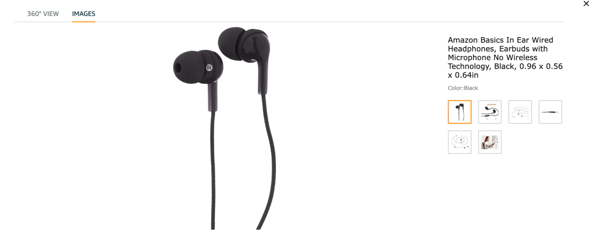 "Images" for Amazon headphones listing