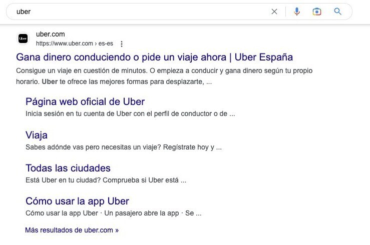 busca "Uber" en Google