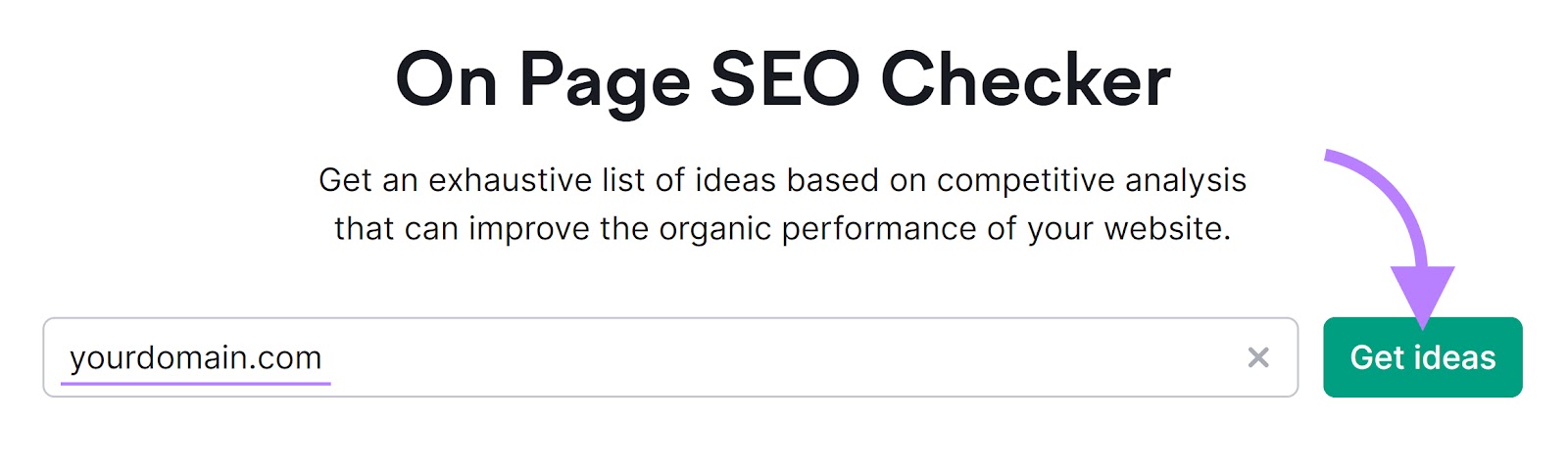 On Page SEO Checker "Pages and target keywords" tab with the location drop-down menu and "Continue" button highlighted.